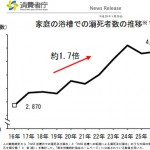 家庭の浴槽での溺死者数の推移